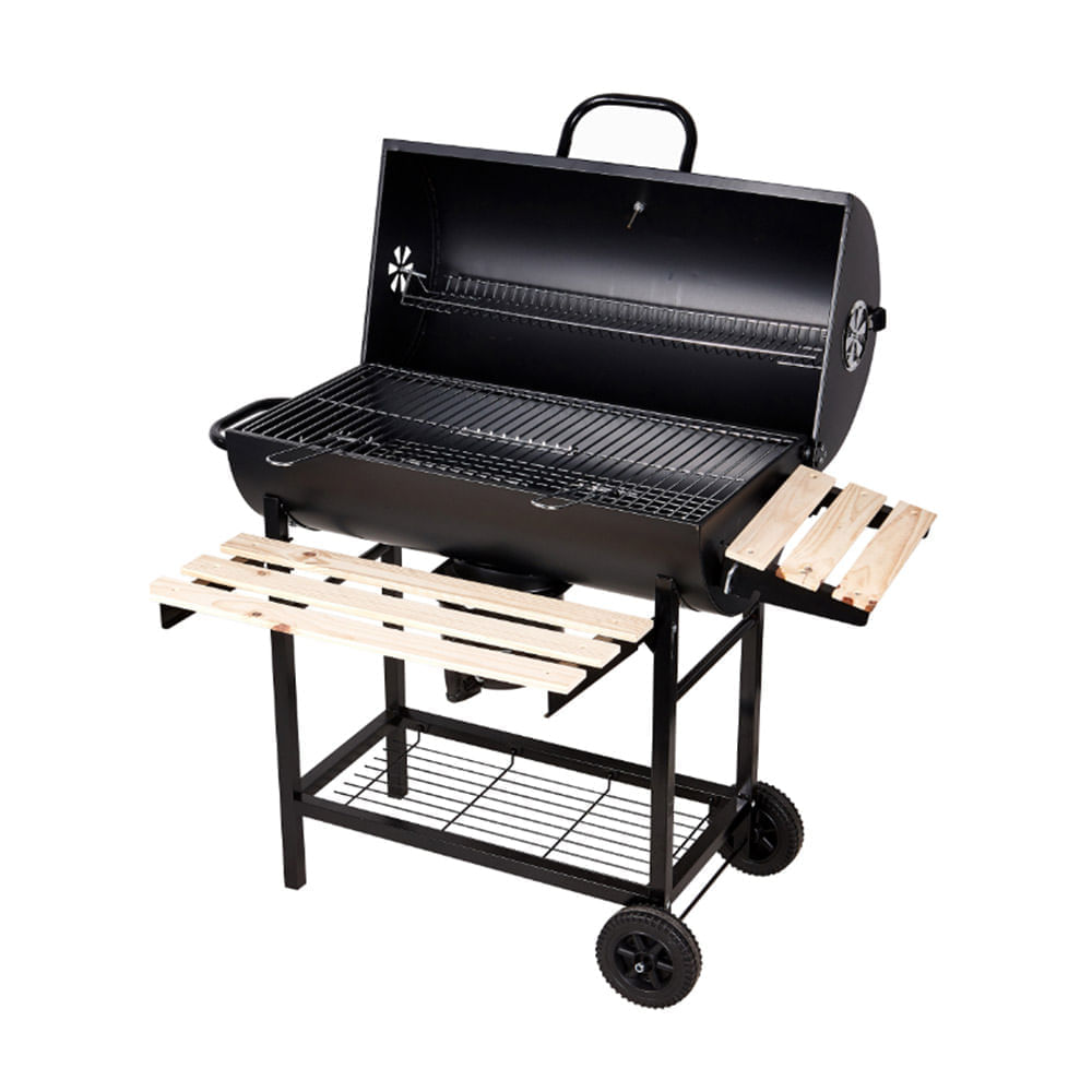 Parrilla al Carbón Reccta con Bandejas Orange 112x94x62cm