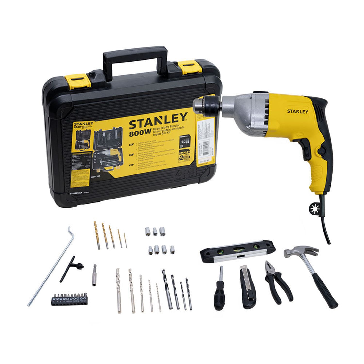 Taladro percutor 1/2 800W + Set de herramientas Stanley - Oechsle