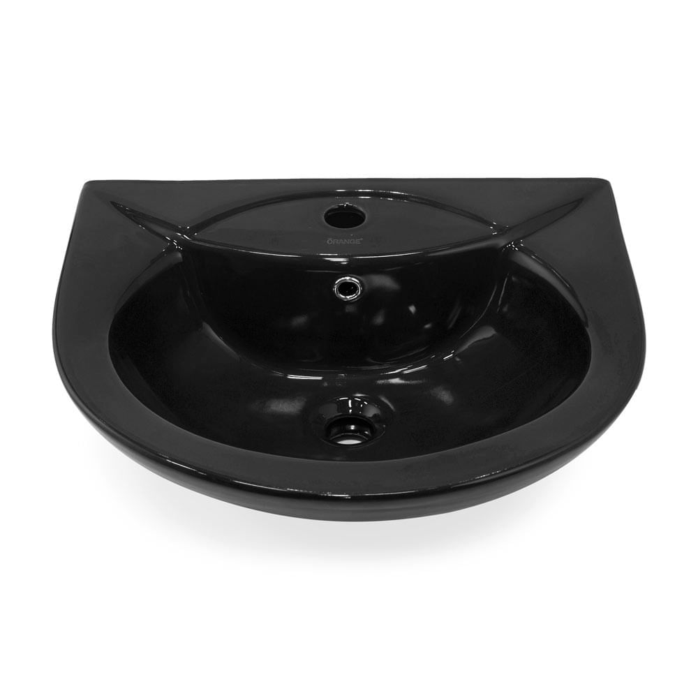 Lavatorio Ovalado Orange Ártico Negro de Loza Vitrificada 52x43.5 cm
