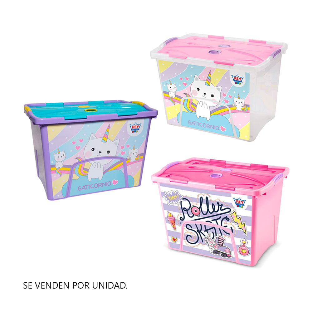 Baúl decorado niña Móvil Lock #100 78.4L Reyplast