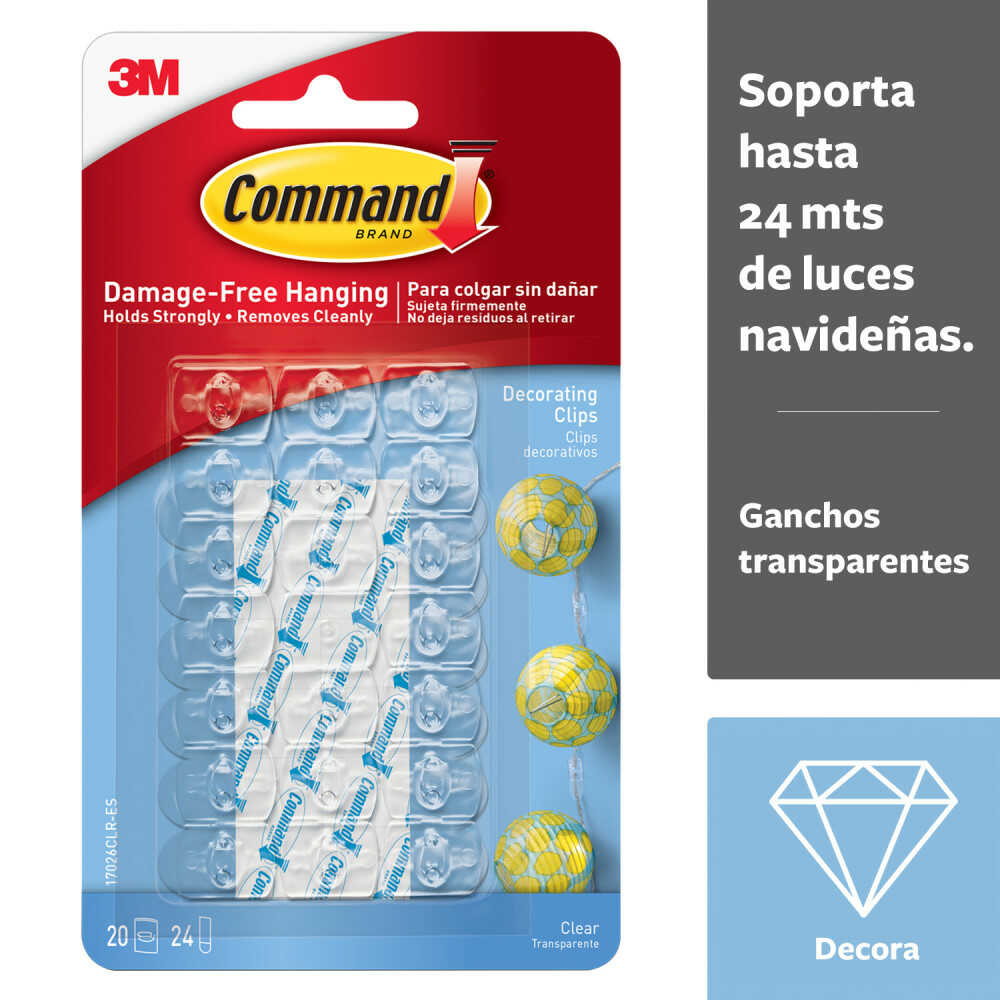 Mini Ganchos Decorativos 3M Transparentes