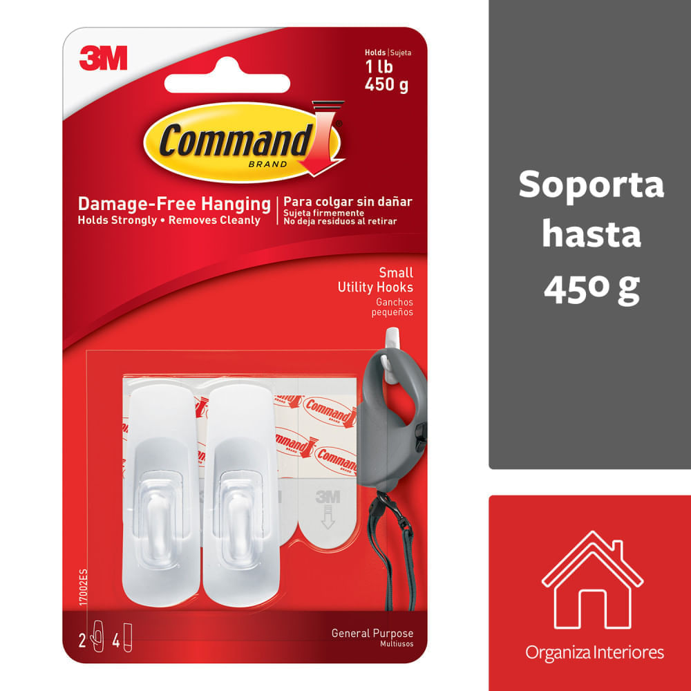 Gancho de Plástico 3M Modelo 17002ES Blanco para Uso General