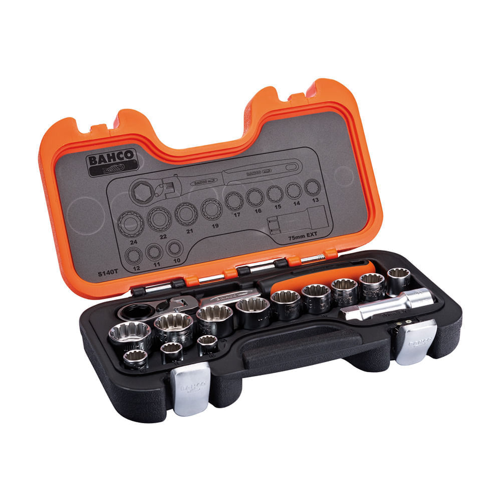 Set de Dados y Accesorios de Encastre 1/4 14p Bahco