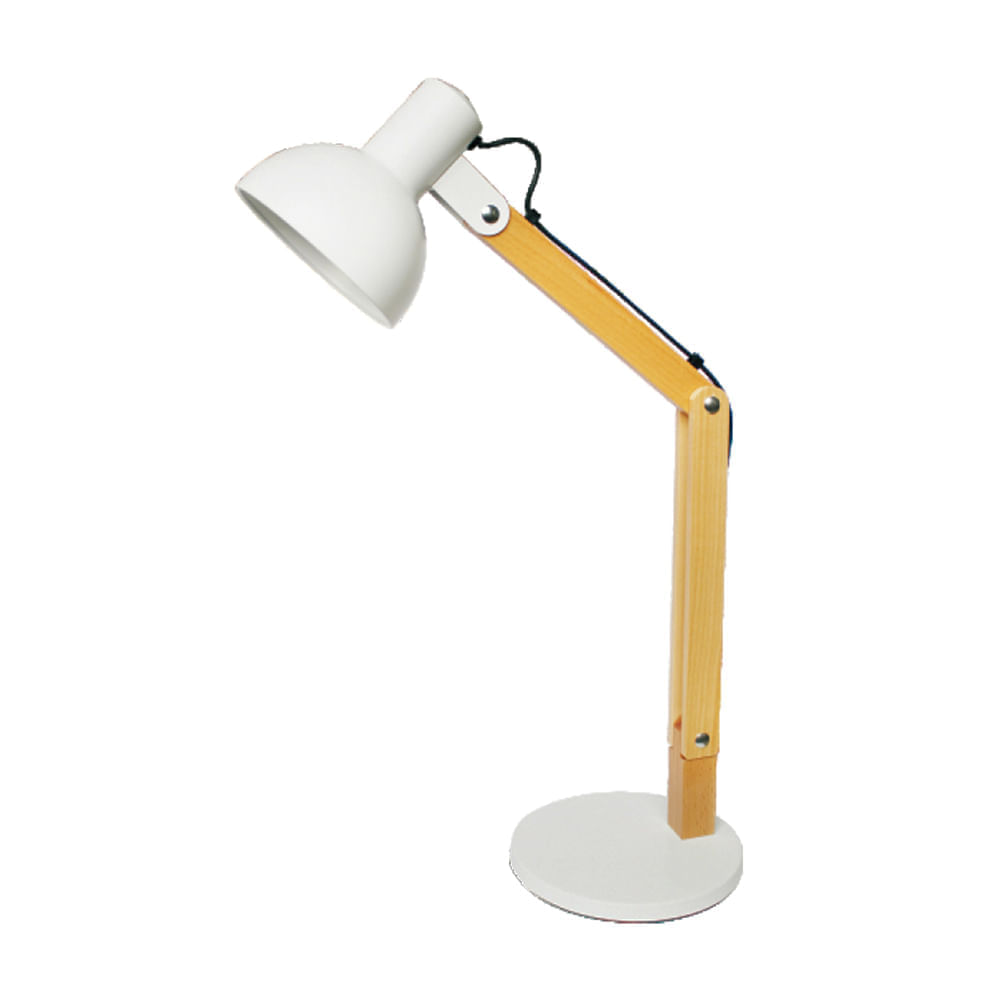 Lámpara de Escritorio Decorativa Madera E27 Orange Blanco 61 cm
