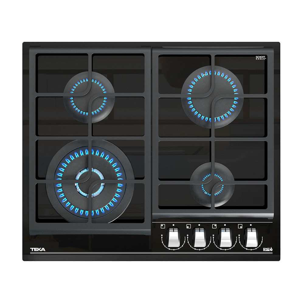 Cocina Encimera Teka GZC 64320 de Cristal Negro a Gas