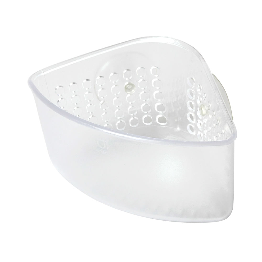 Organizador esquinero para lavadero con ventosa Clear Orange