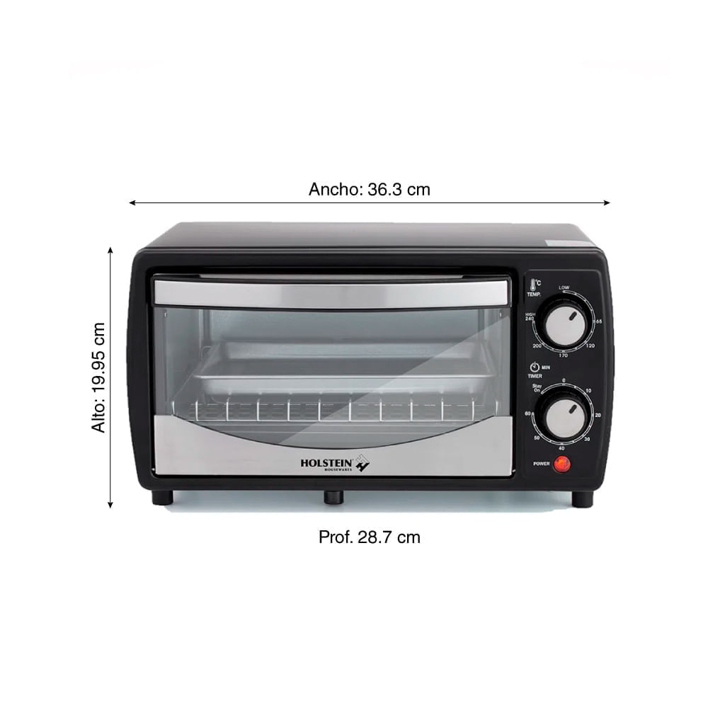 Horno eléctrico Holstein 9L Negro 700W Oechsle