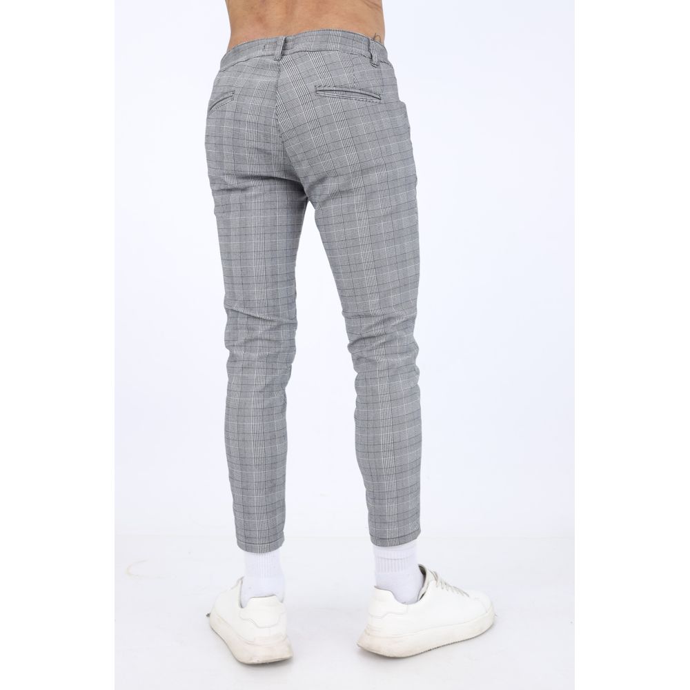 Pantalones Grises Cuadros Hombre Pantalon Chino Gris Cuadros