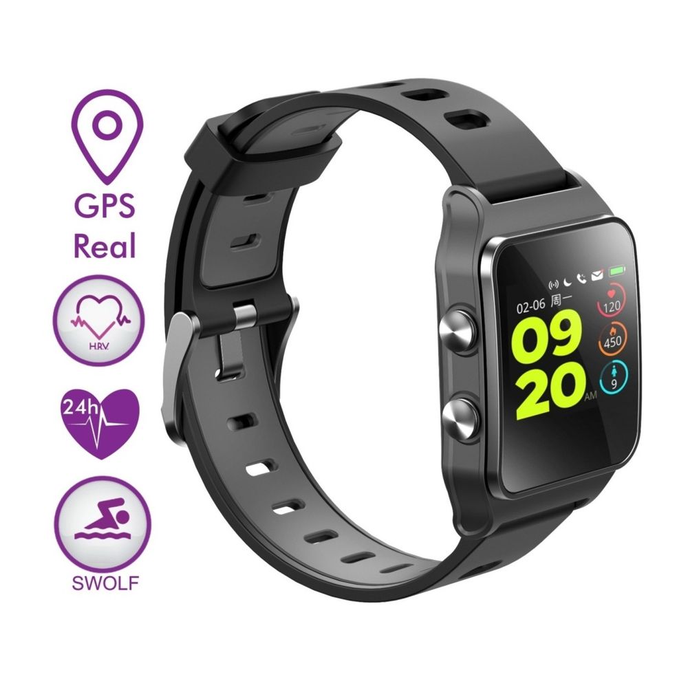 Smartwatch Leotec Training Gps Swim Swolf Black Medición Hrv Pulsómetro