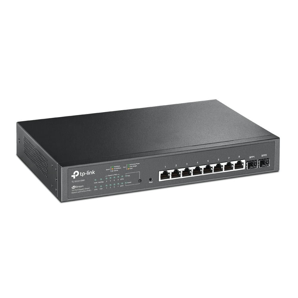 Switch TP-Link TL-SG2210MP de 10 Puertos Gigabit (8 Puertos PoE+)