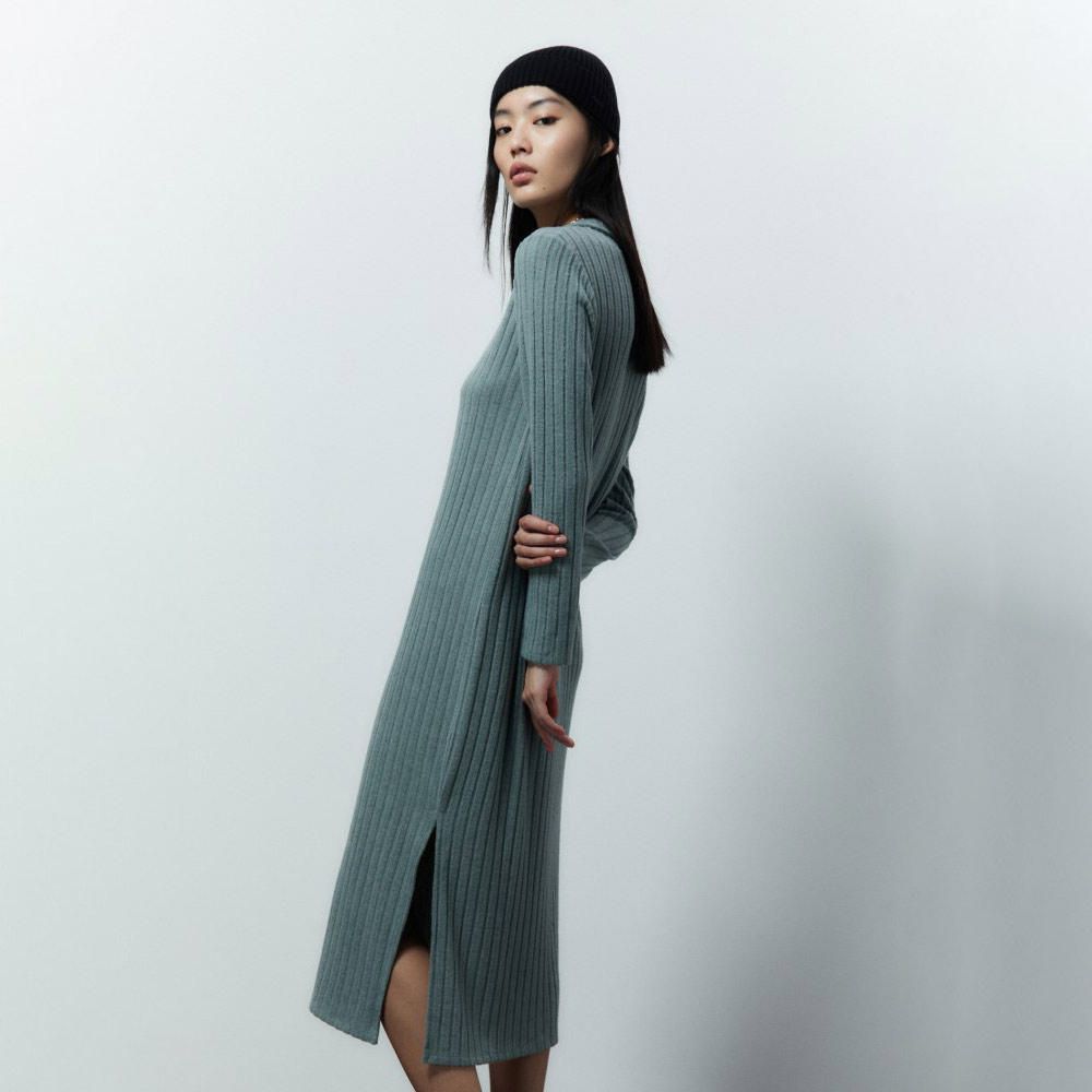 Vestido Mujer Soft Canalé Verde Medio | Oechsle.pe - Oechsle
