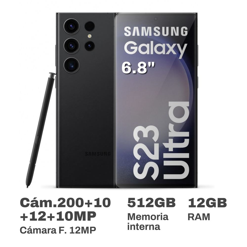 Celular Samsung Galaxy S23 Ultra 6.8 12GB RAM 512GB Phantom Black