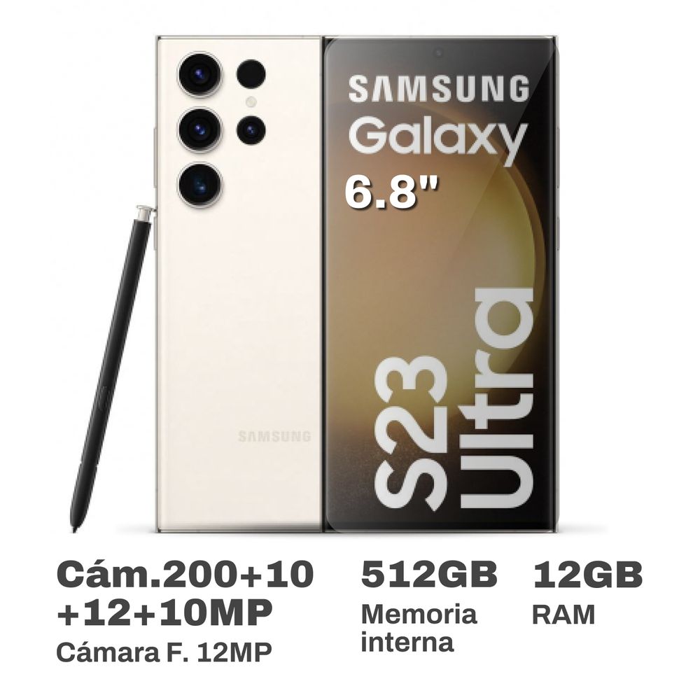Celular Samsung Galaxy S23 Ultra 6.8 12GB RAM 512GB Cream