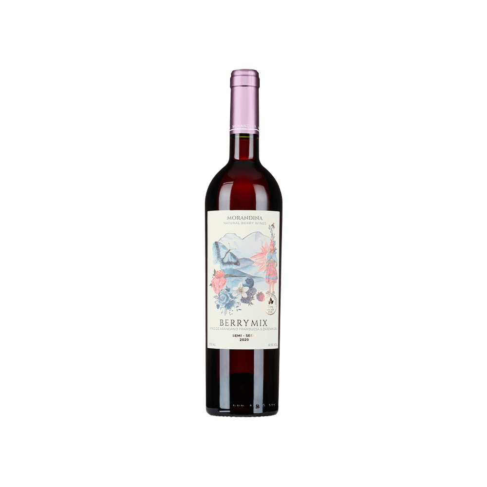 Berry Mix Vino Tinto Blend Semi Seco de Arandano, Zarzamora y Frambuesa Bot 750 ml