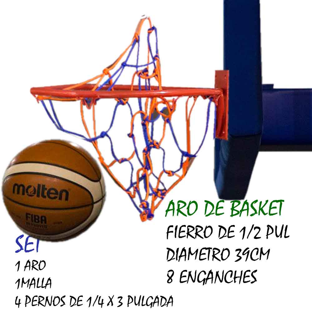 Aro de Basketball Profesional Dhark Fierro de 1/2