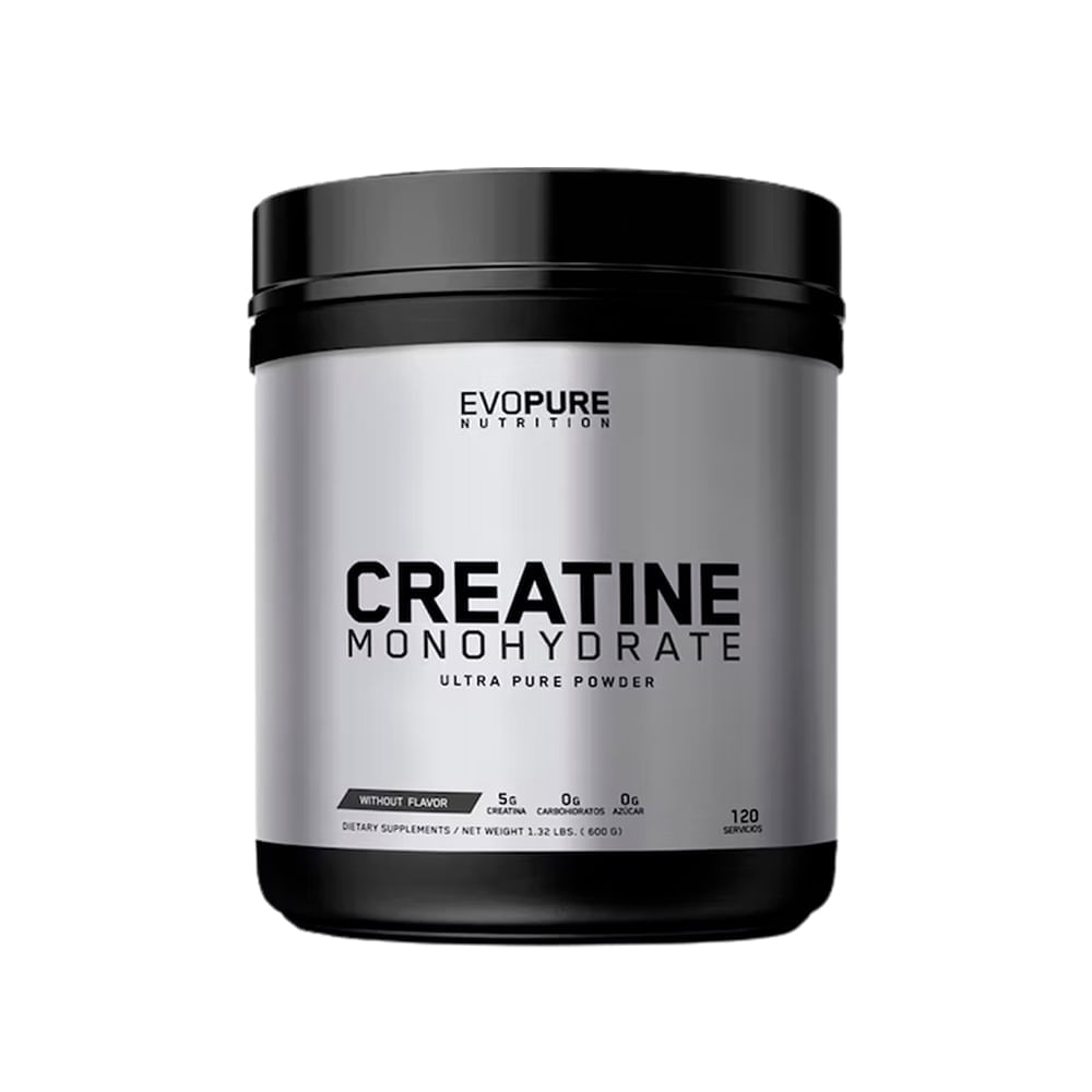 Creatina Monohidratada Evopure 600gr Sin Shaker