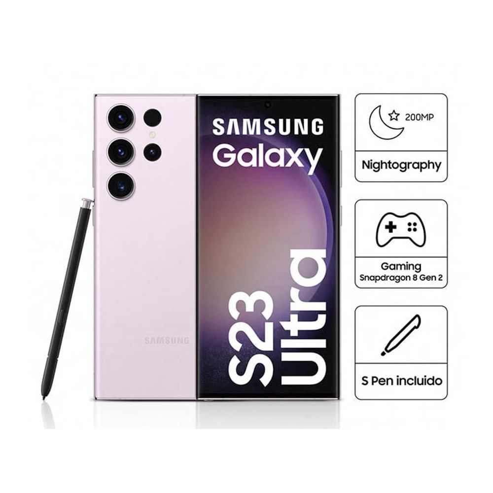 Samsung Galaxy S23 Ultra 6.8"" 12GB RAM 512GB - LAVANDER + CARGADOR + SPACE