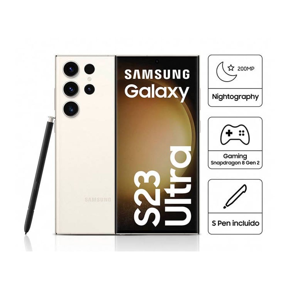 Samsung Galaxy S23 Ultra 6.8"" 12GB RAM 512GB - CREAM + CARGADOR + SPACE