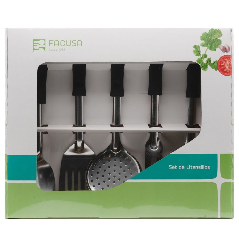 Set De Utensilios Facusa Acero Inoxidable 5pzs