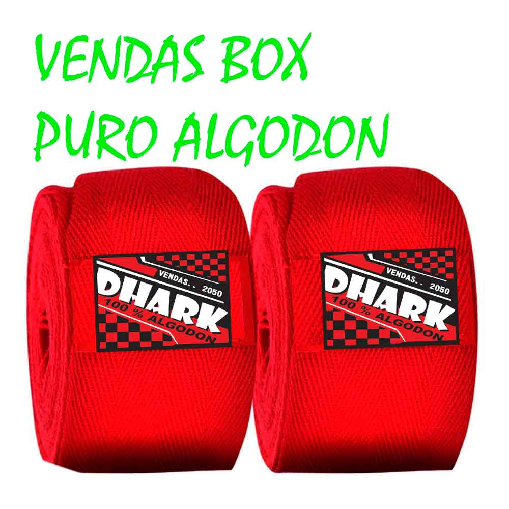 Vendas de Boxeo Dhark 100 % Algodón de Ancho 7cm x 4.5 mt de Largo Color  Rojo