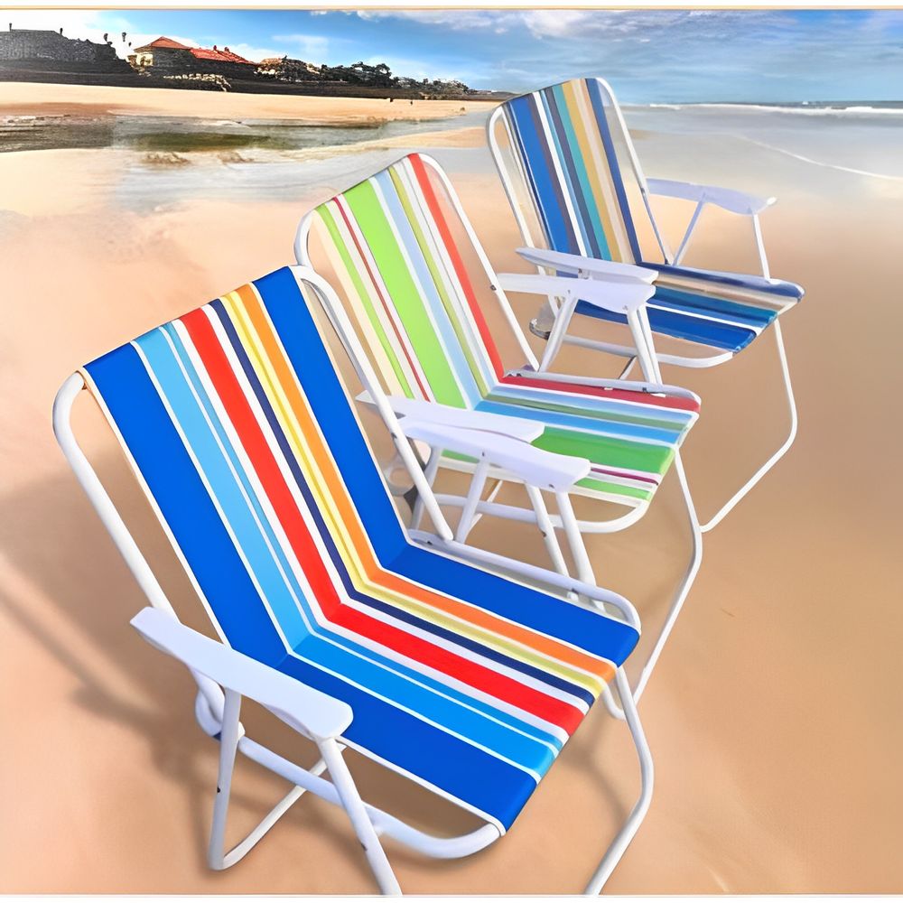 Silla de Playa Camping Terraza Plegable Multicolor - Aleatorio
