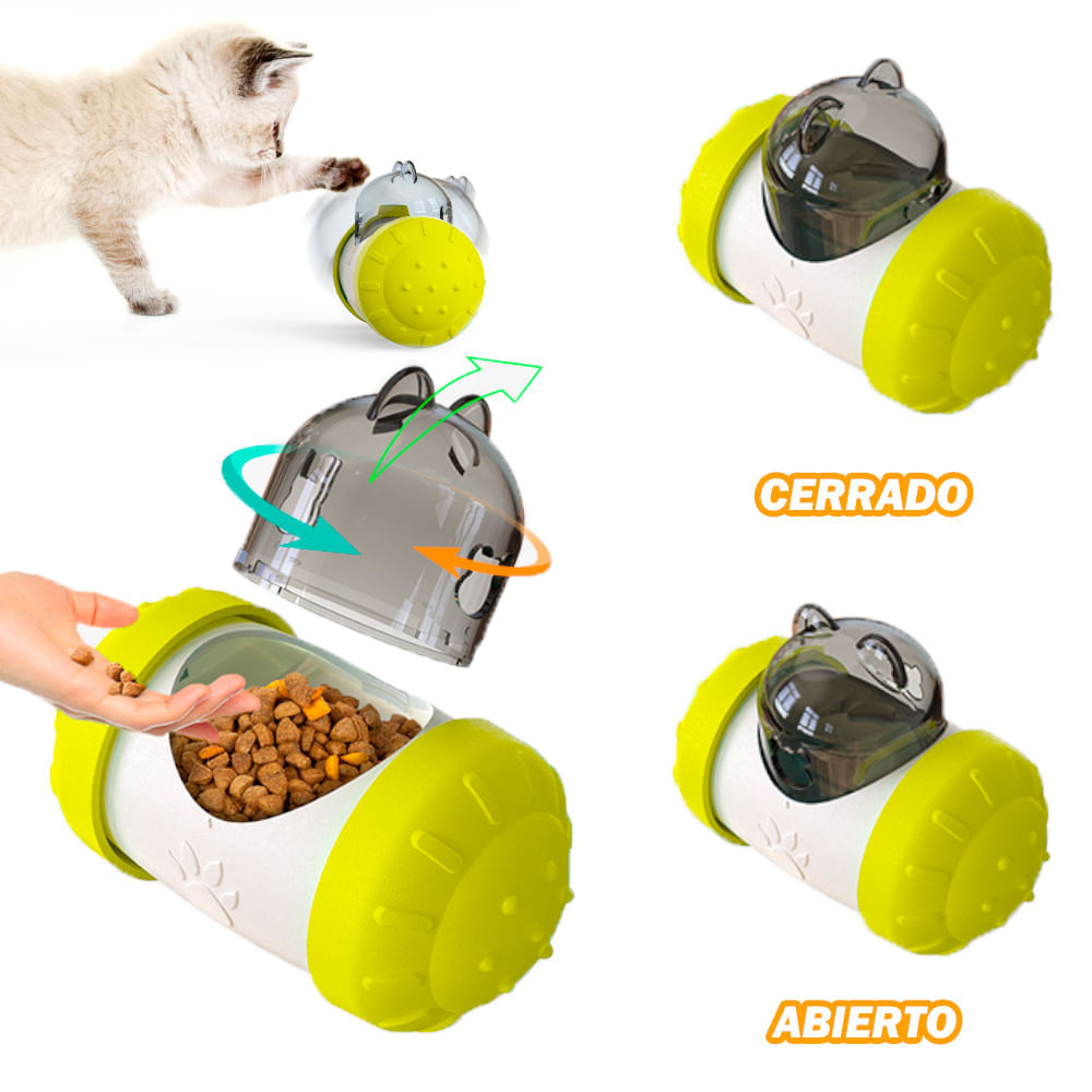 Juguete Interactivo Dispensador de Premios Rodante Amarillo para Perros  Gatos - Promart