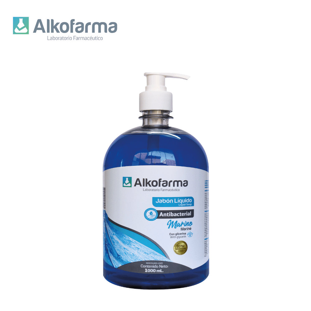 Jabón Líquido Antibacterial Alkofarma Litro Marino