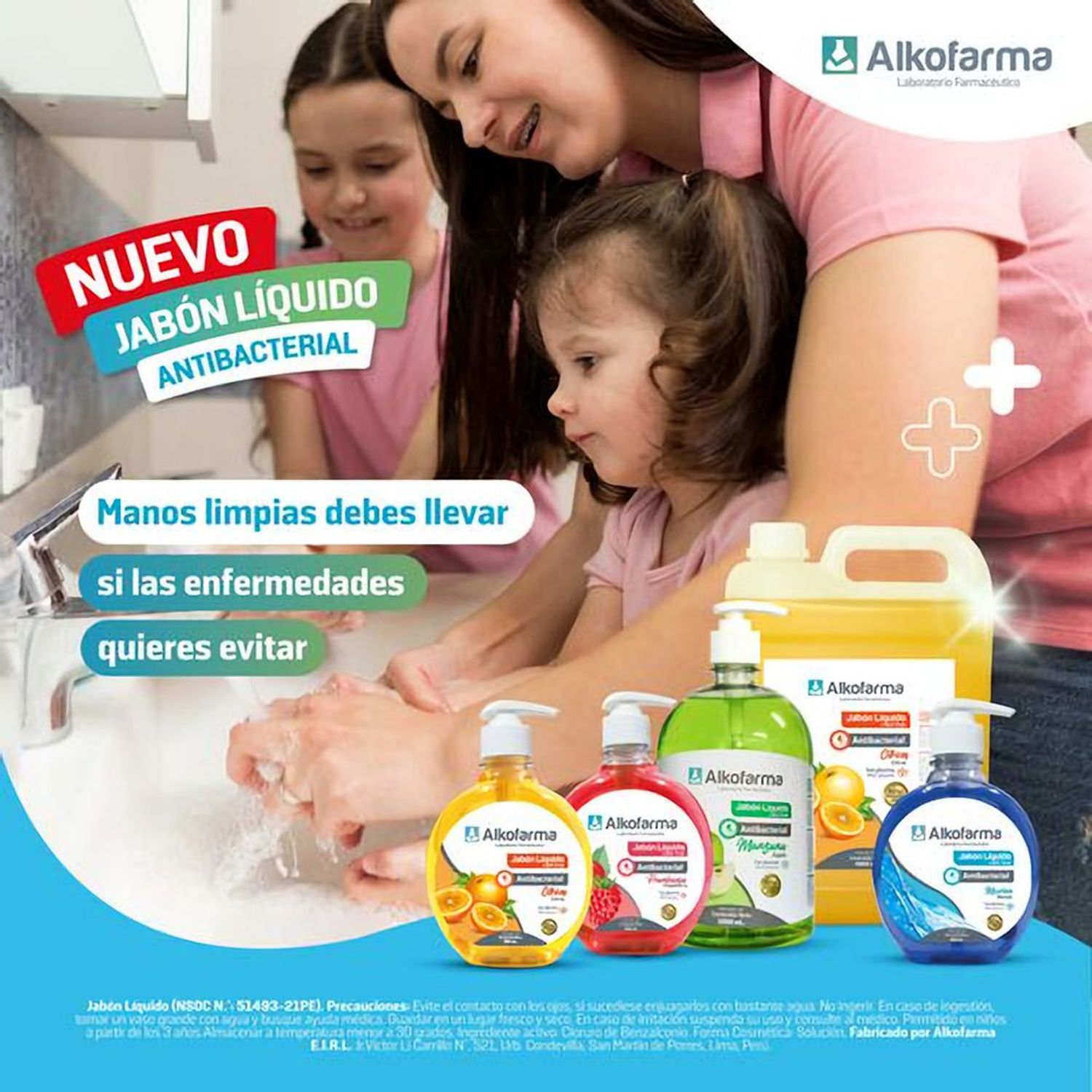 Jabón Líquido Antibacterial Alkofarma Litro Frambuesa Pack 4 Unidades Oechsle Oechsle 6338