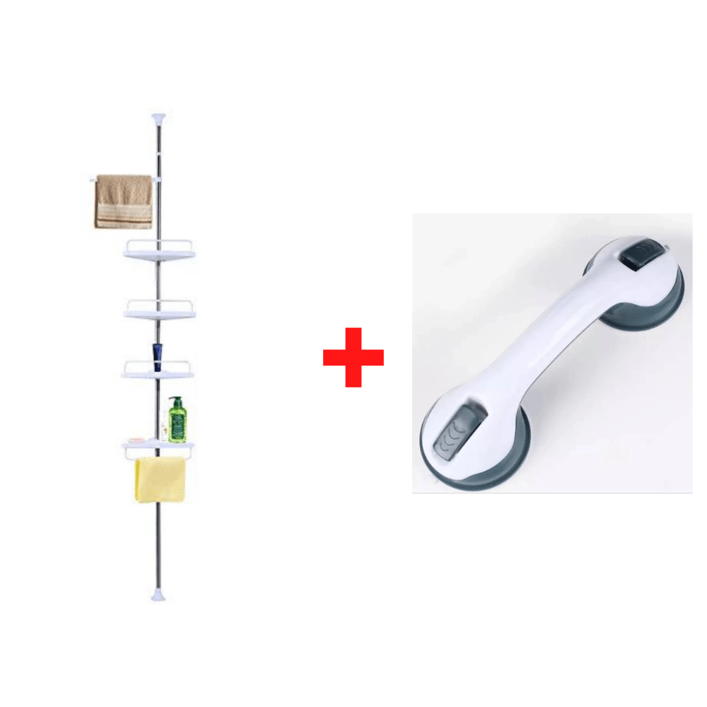 Combo Esquinero para Ducha de 4 Niveles + Soporte para Baño y Hogar Antideslizante