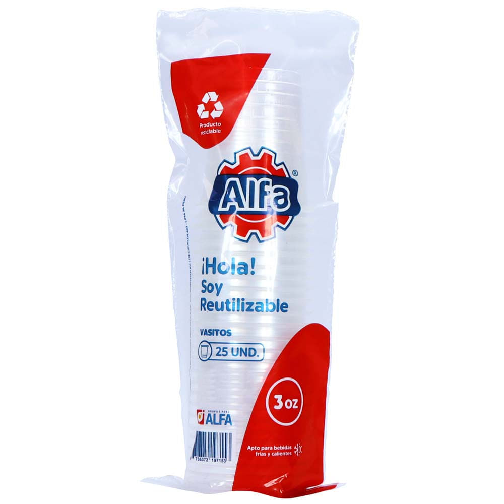Vaso ALFA PP 3Oz Paquete 25un