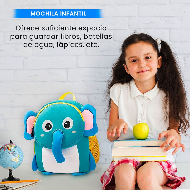 Mochila Escolar Infantil para Niños Unicornio Celeste - Niña 616M