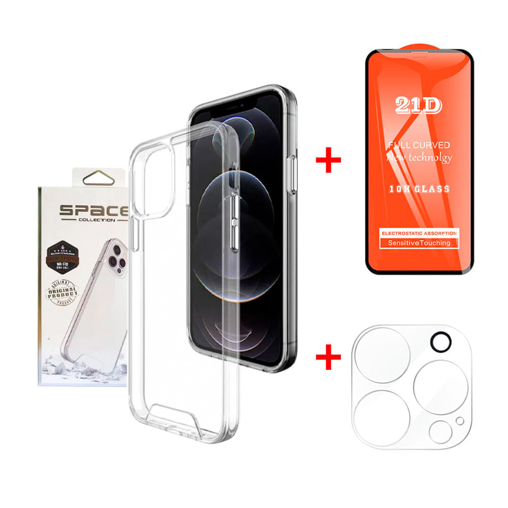 Case Space + Protector de Pantalla + Mica para Cámara para iPhone 13 Mini