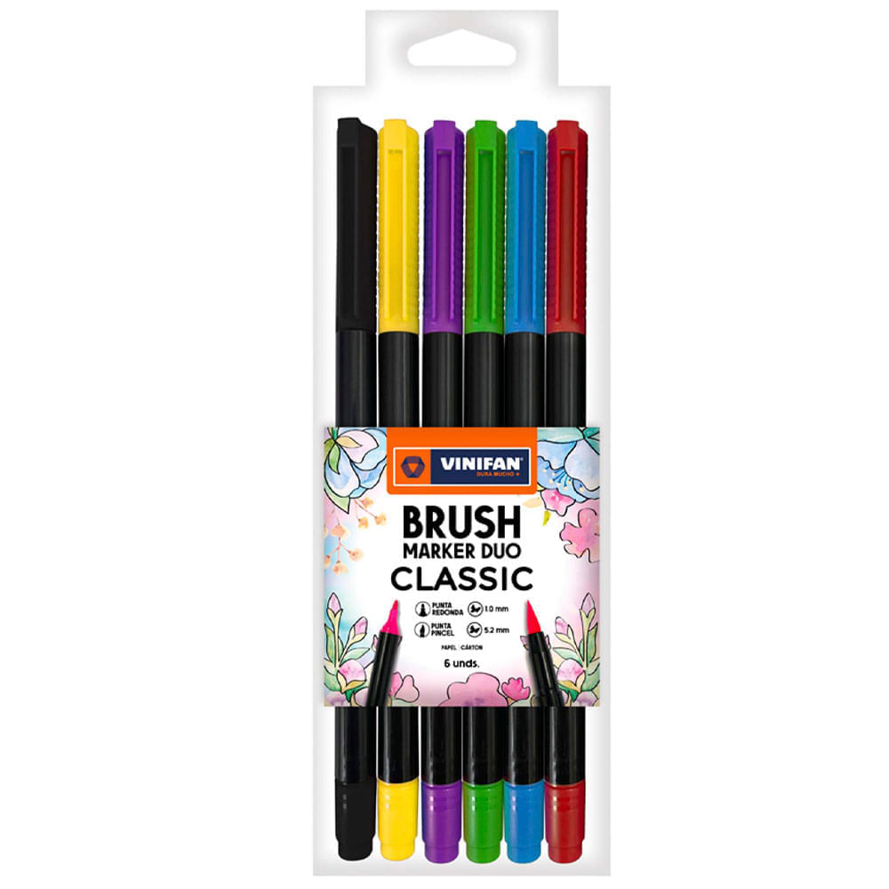 Marcador VINIFAN Brush Estuche 6un