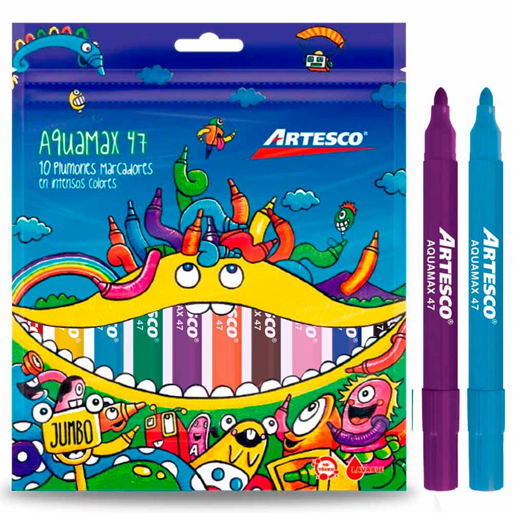 Plumones Gruesos ARTESCO Aquamax 10un