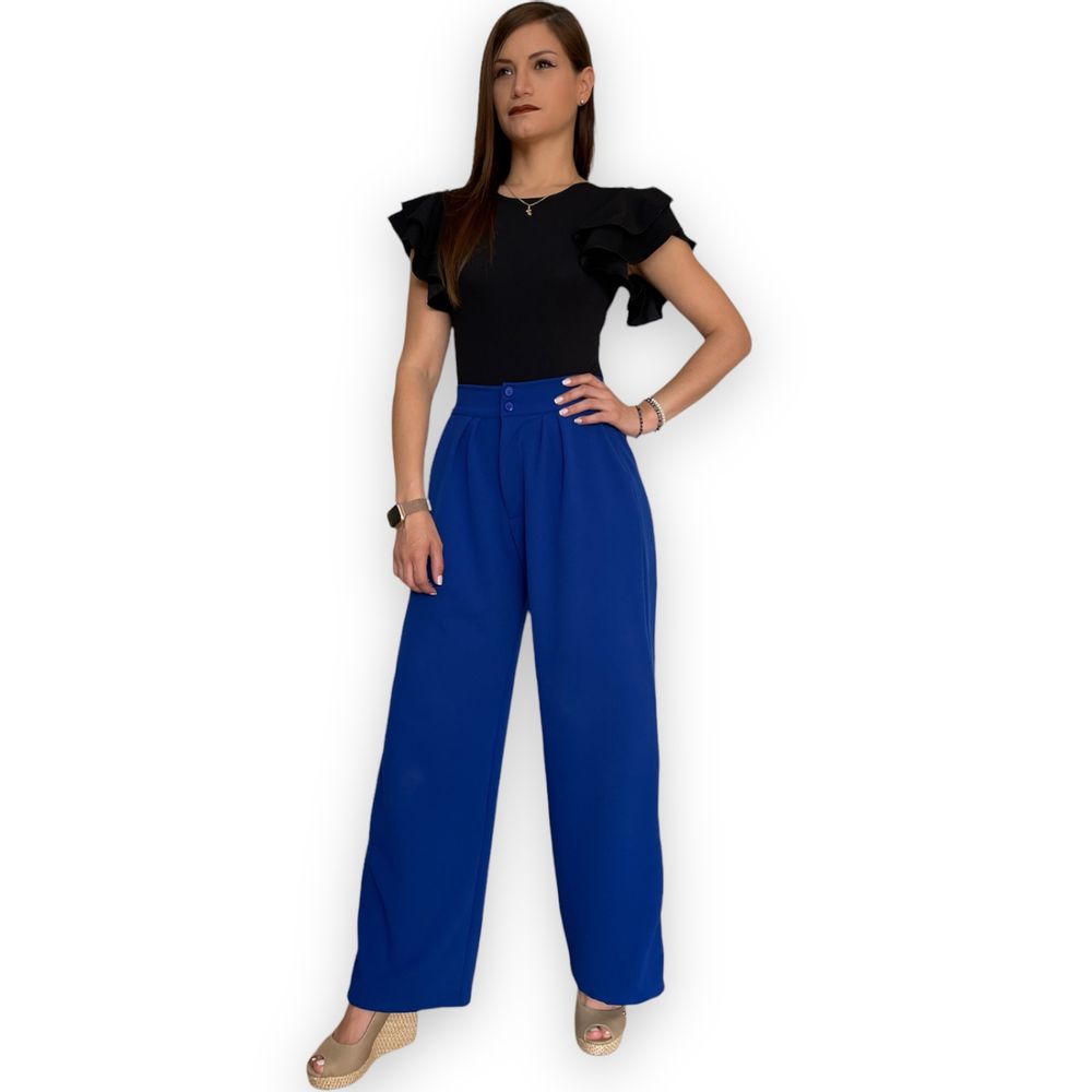 Pantalon para Mujer Baggy Color Azulino S