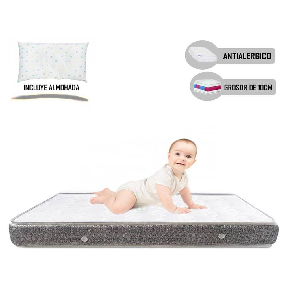 Colchón de Bebe Lifestyle para Cunas Pack and Play de 4" Gris