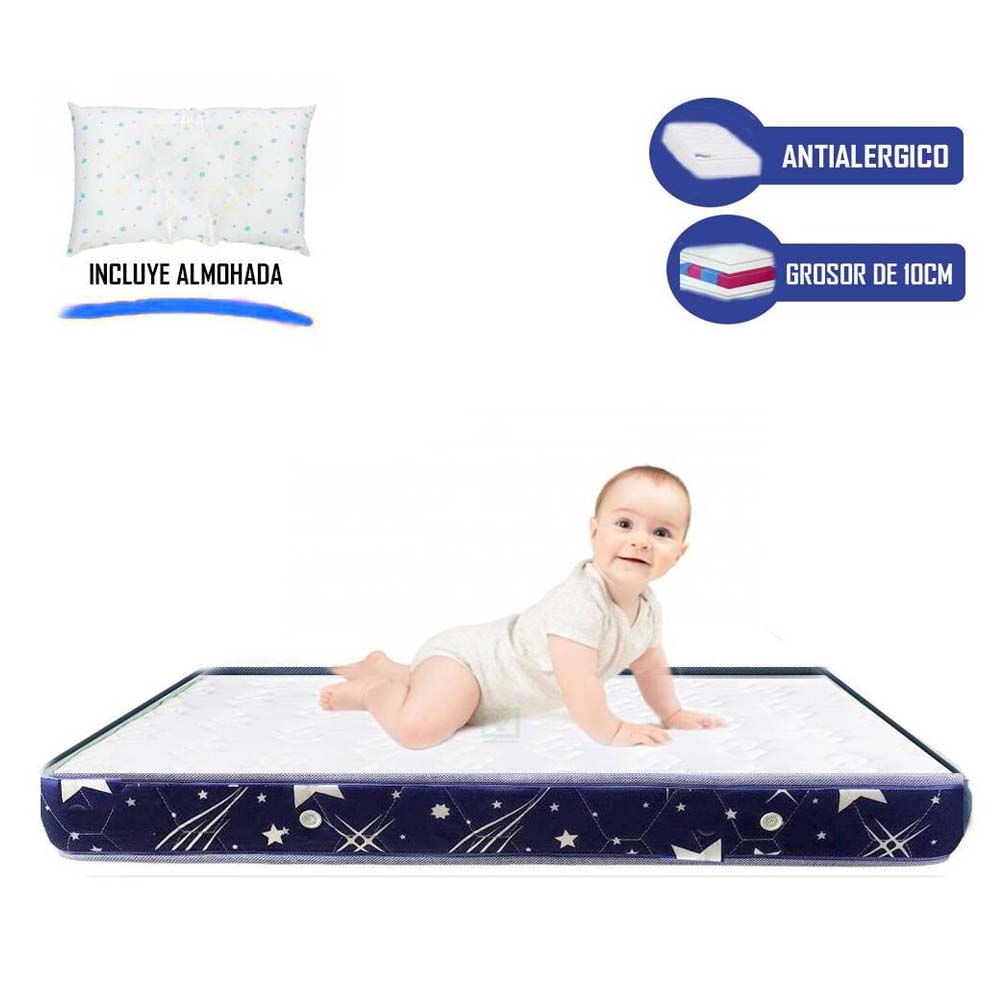 Colchón de Bebe Lifestyle para Cunas Pack and Play de 4" Azul