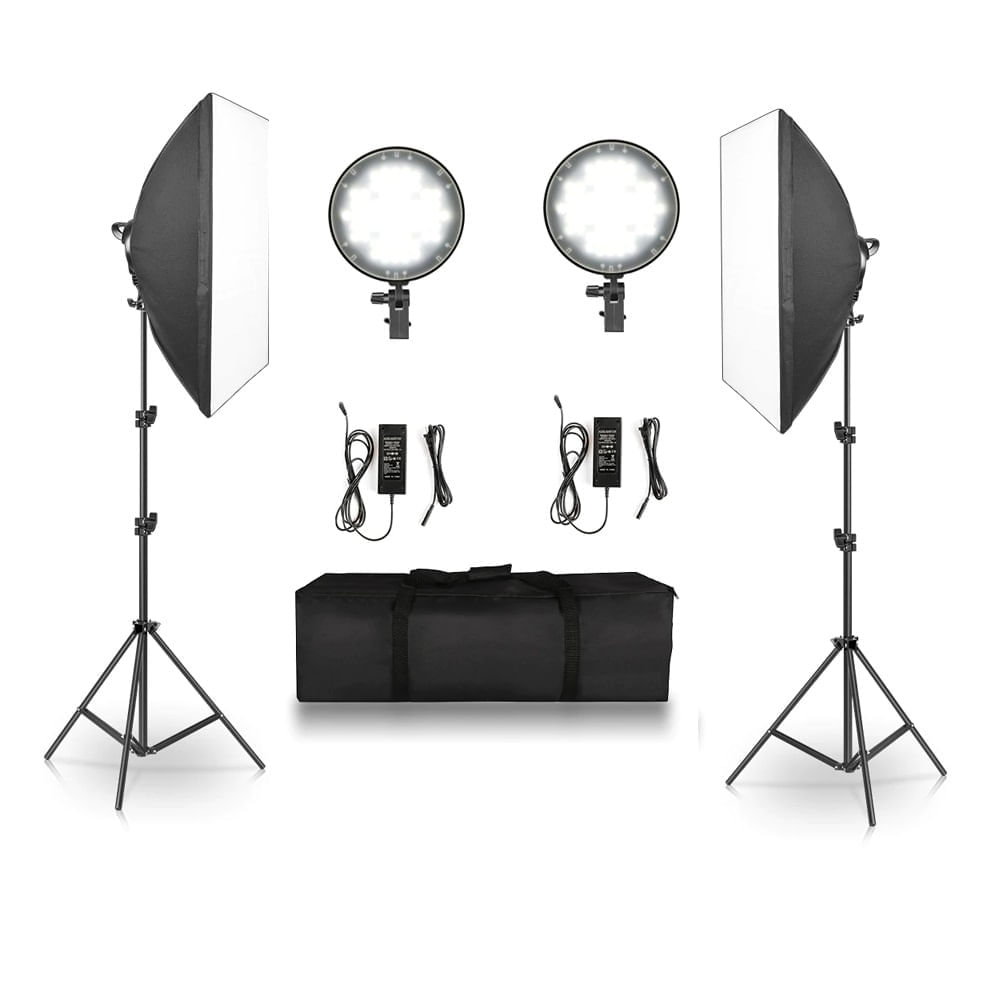 Kit de iluminación fotográfico Bicolor blanco / cálido
