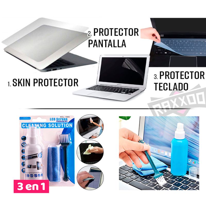 Kit de Limpieza para Pantallas Tv Laptop Móviles Fco 200ml 3 en 1 Elen