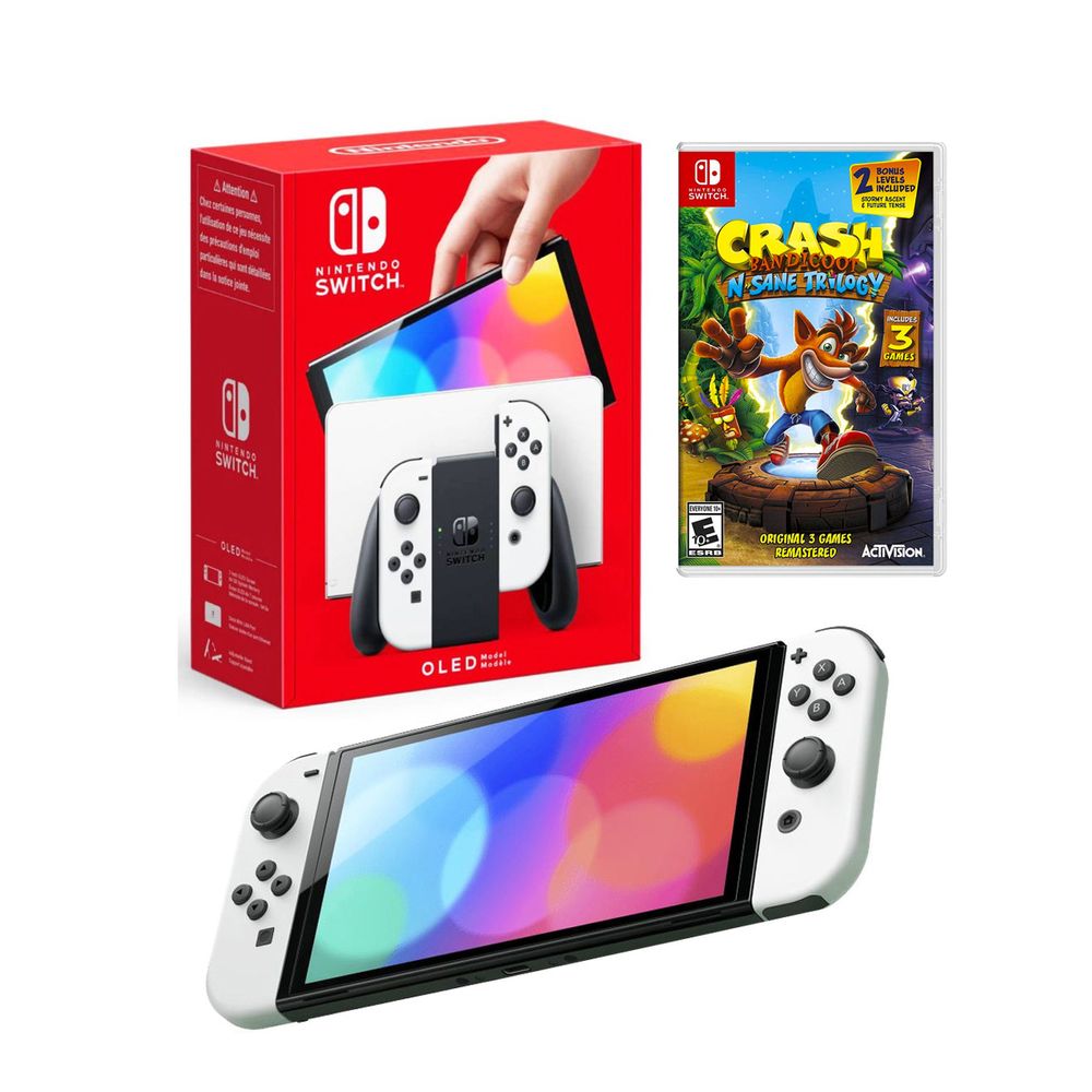 Consola Nintendo Switch Oled Blanco + Crash Bandicoot Trilogy