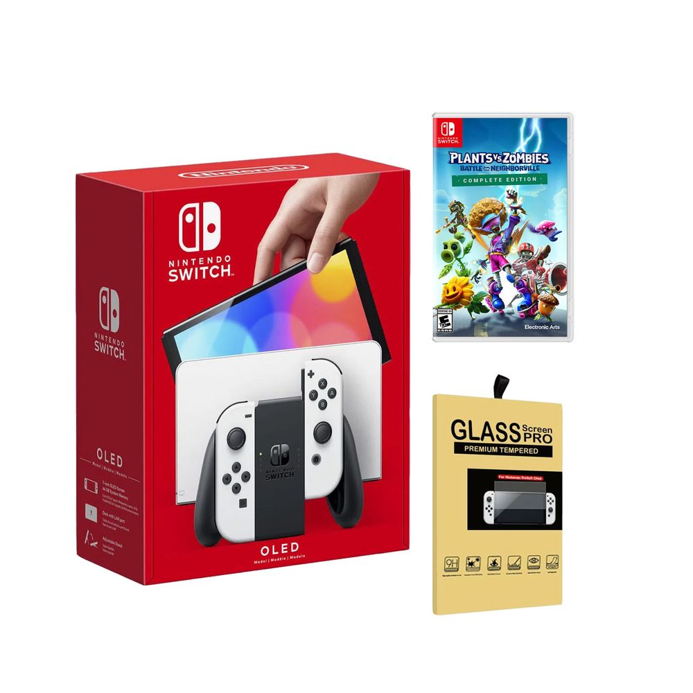Nintendo Switch Oled Blanco + Plants vs Zombies 3 + Mica
