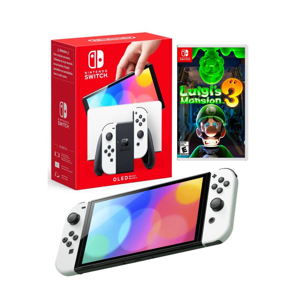 Nintendo Switch Oled Blanco + Luigis Mansion 3