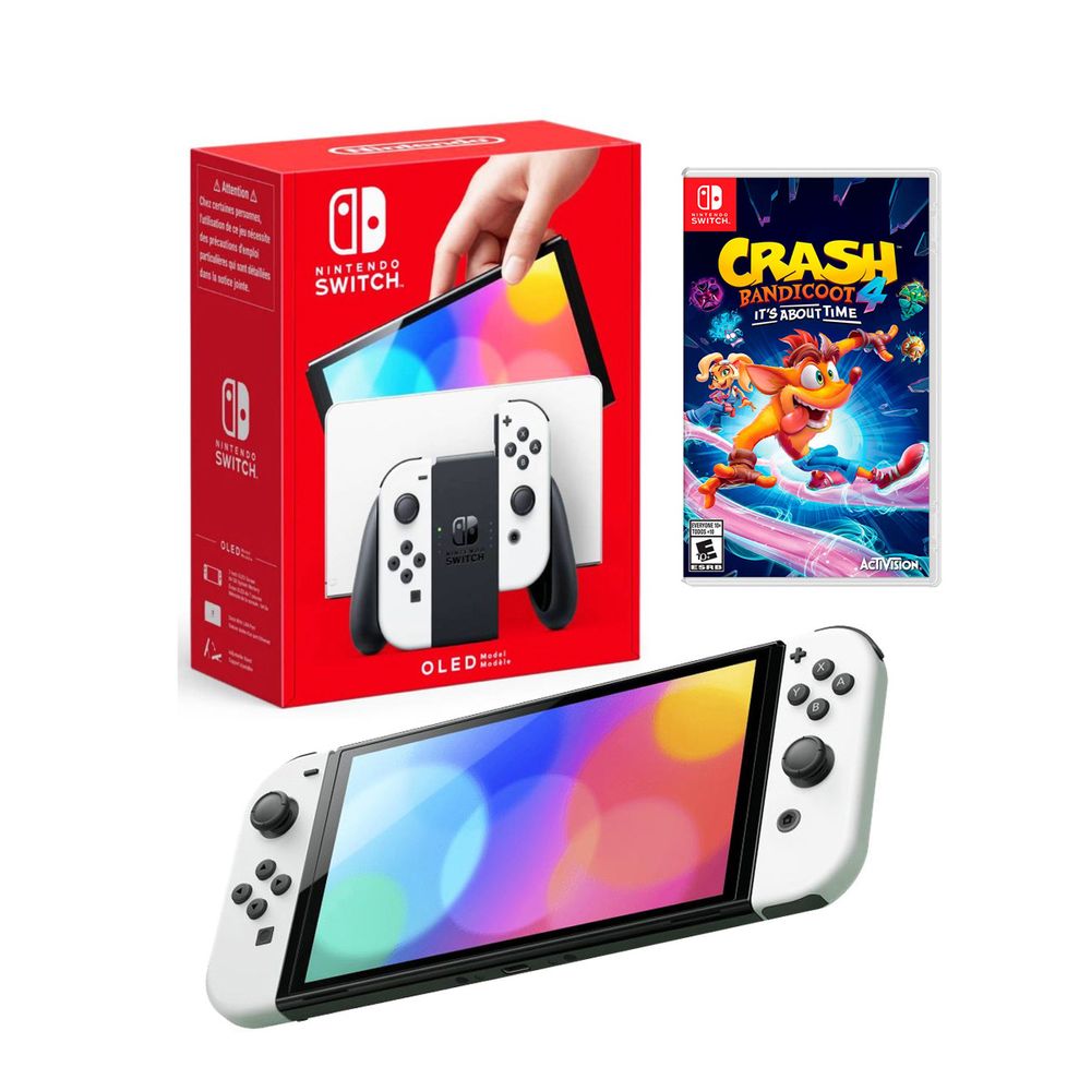 Nintendo Switch Oled Blanco + Crash Bandicoot 4