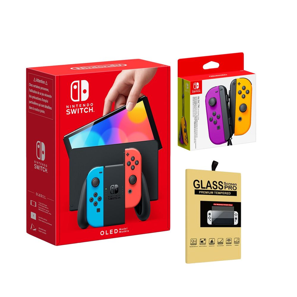 Consola Nintendo Switch Oled Neón + Joy Con + Mica