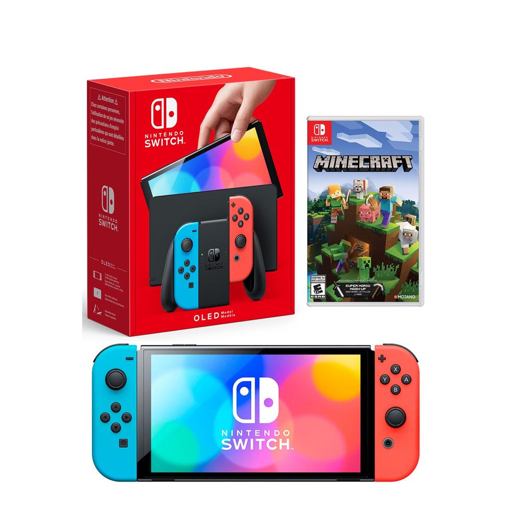 Consola Nintendo Switch Oled Neon + Minecraft