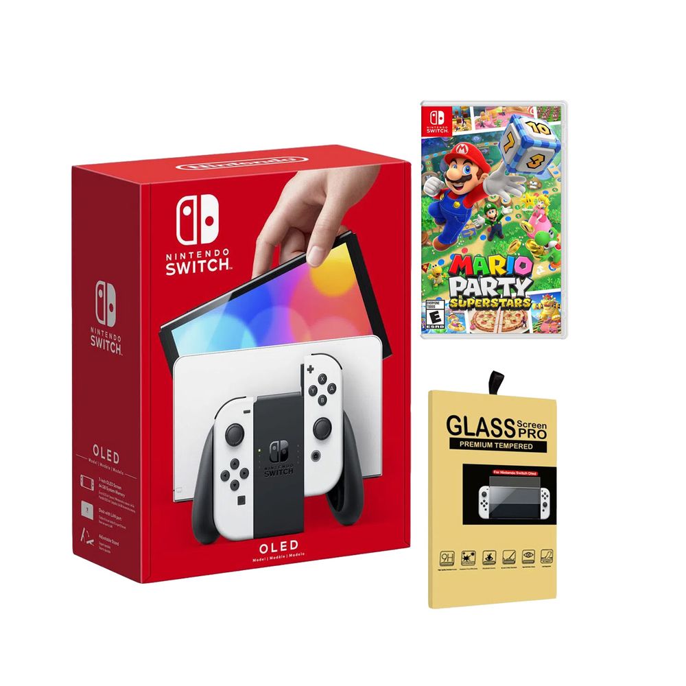 Nintendo Switch Oled Blanca + Mario Party Superstars + Mica