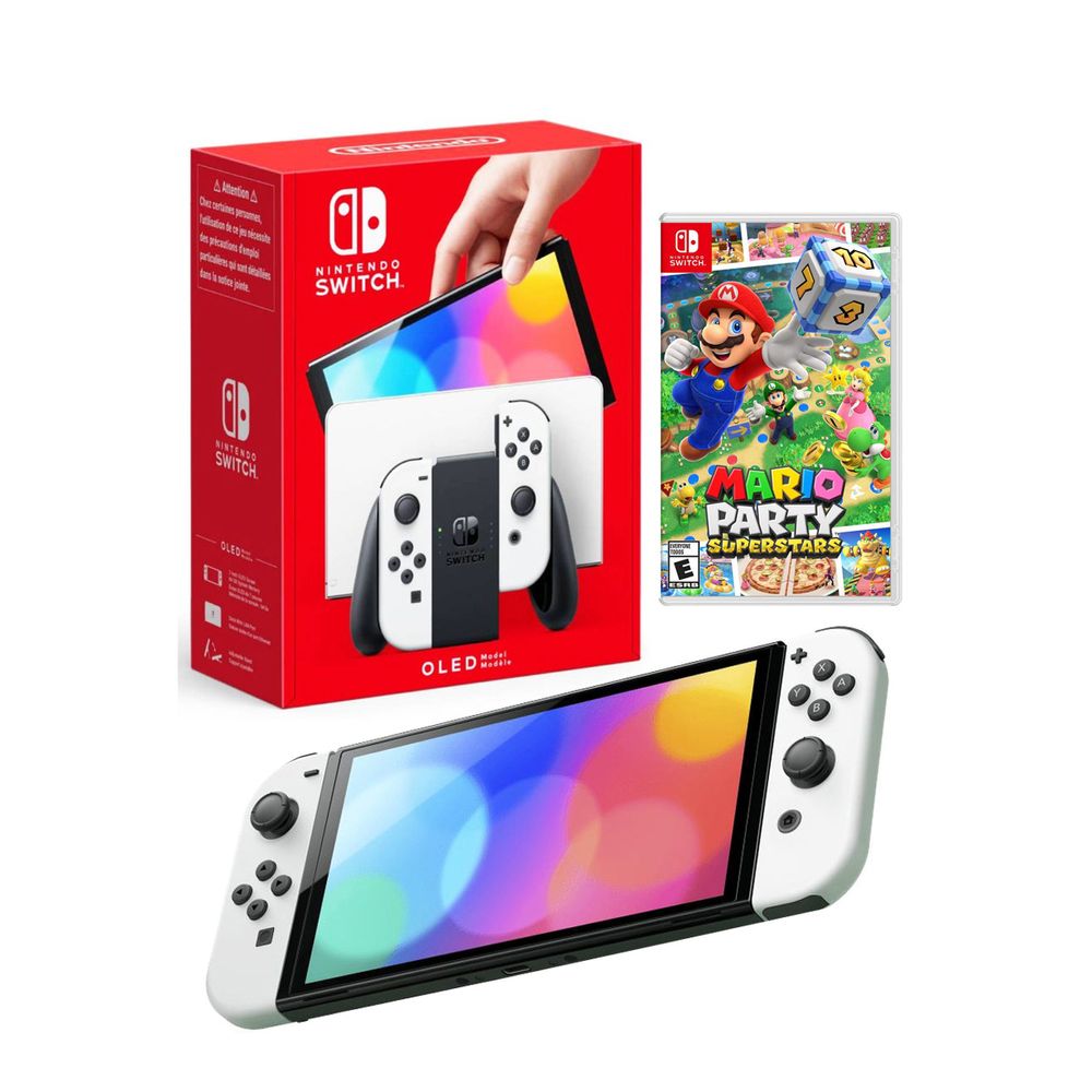 Nintendo Switch Oled Blanca + Mario Party Superstars