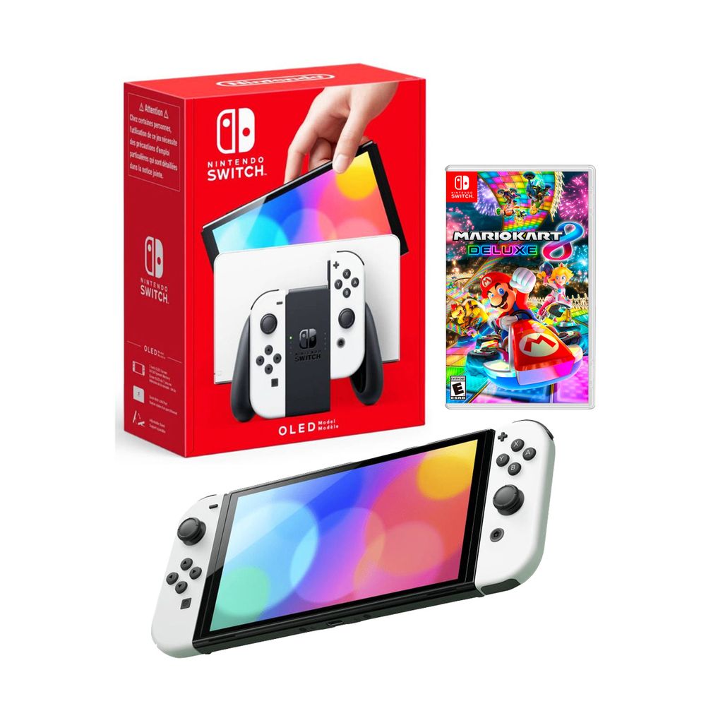 Consola Nintendo Switch Oled Blanco + Mario Kart 8 Deluxe