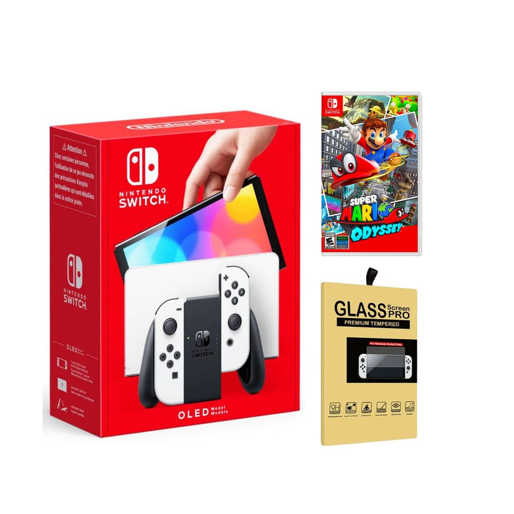 Nintendo Switch Oled Blanco + Mario Odyssey + Mica