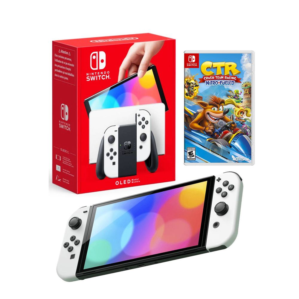 Nintendo Switch Oled Blanco + Crash Team Racing